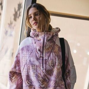 NWT FP Movement Wild And Free Printed Fleece Pullover